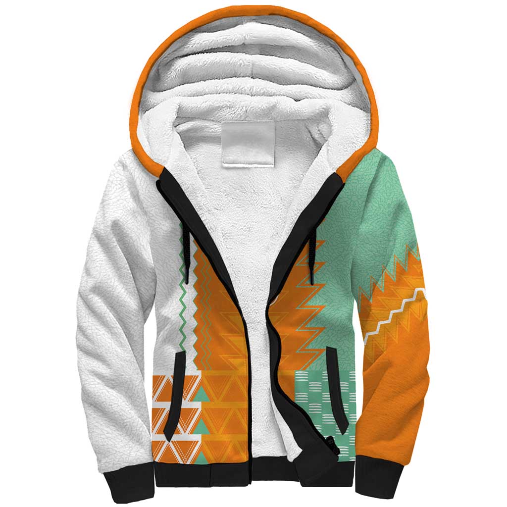 Custom Ivory Coast Football Sherpa Hoodie Côte d'Ivoire-Tribal Sporty Style - Wonder Print Shop