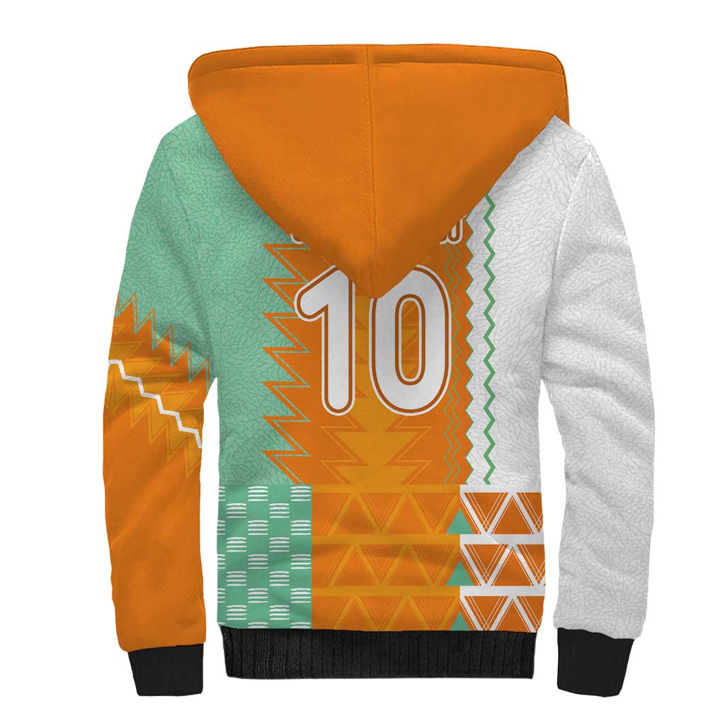 Custom Ivory Coast Football Sherpa Hoodie Côte d'Ivoire-Tribal Sporty Style - Wonder Print Shop