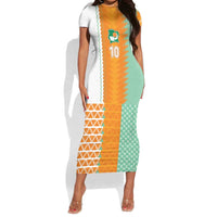 Custom Ivory Coast Football Short Sleeve Bodycon Dress Côte d'Ivoire-Tribal Sporty Style - Wonder Print Shop