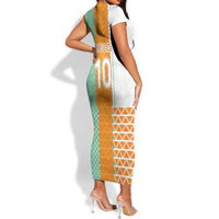 Custom Ivory Coast Football Short Sleeve Bodycon Dress Côte d'Ivoire-Tribal Sporty Style - Wonder Print Shop