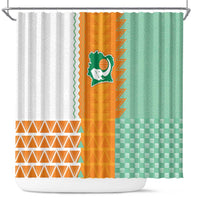 Ivory Coast Football Shower Curtain Côte d'Ivoire-Tribal Sporty Style - Wonder Print Shop