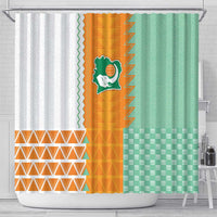 Ivory Coast Football Shower Curtain Côte d'Ivoire-Tribal Sporty Style - Wonder Print Shop