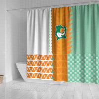 Ivory Coast Football Shower Curtain Côte d'Ivoire-Tribal Sporty Style - Wonder Print Shop