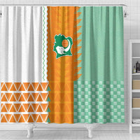 Ivory Coast Football Shower Curtain Côte d'Ivoire-Tribal Sporty Style - Wonder Print Shop