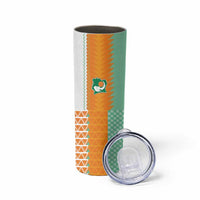 Custom Ivory Coast Football Skinny Tumbler Côte d'Ivoire-Tribal Sporty Style - Wonder Print Shop