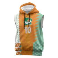 Custom Ivory Coast Football Sleeveless Hoodie Côte d'Ivoire-Tribal Sporty Style - Wonder Print Shop