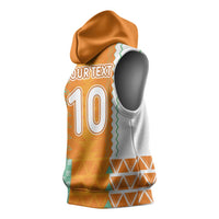 Custom Ivory Coast Football Sleeveless Hoodie Côte d'Ivoire-Tribal Sporty Style - Wonder Print Shop