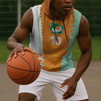Custom Ivory Coast Football Sleeveless Hoodie Côte d'Ivoire-Tribal Sporty Style - Wonder Print Shop