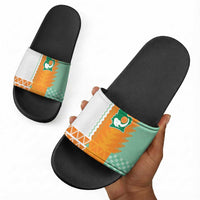 Ivory Coast Football Slide Sandals Côte d'Ivoire-Tribal Sporty Style - Wonder Print Shop