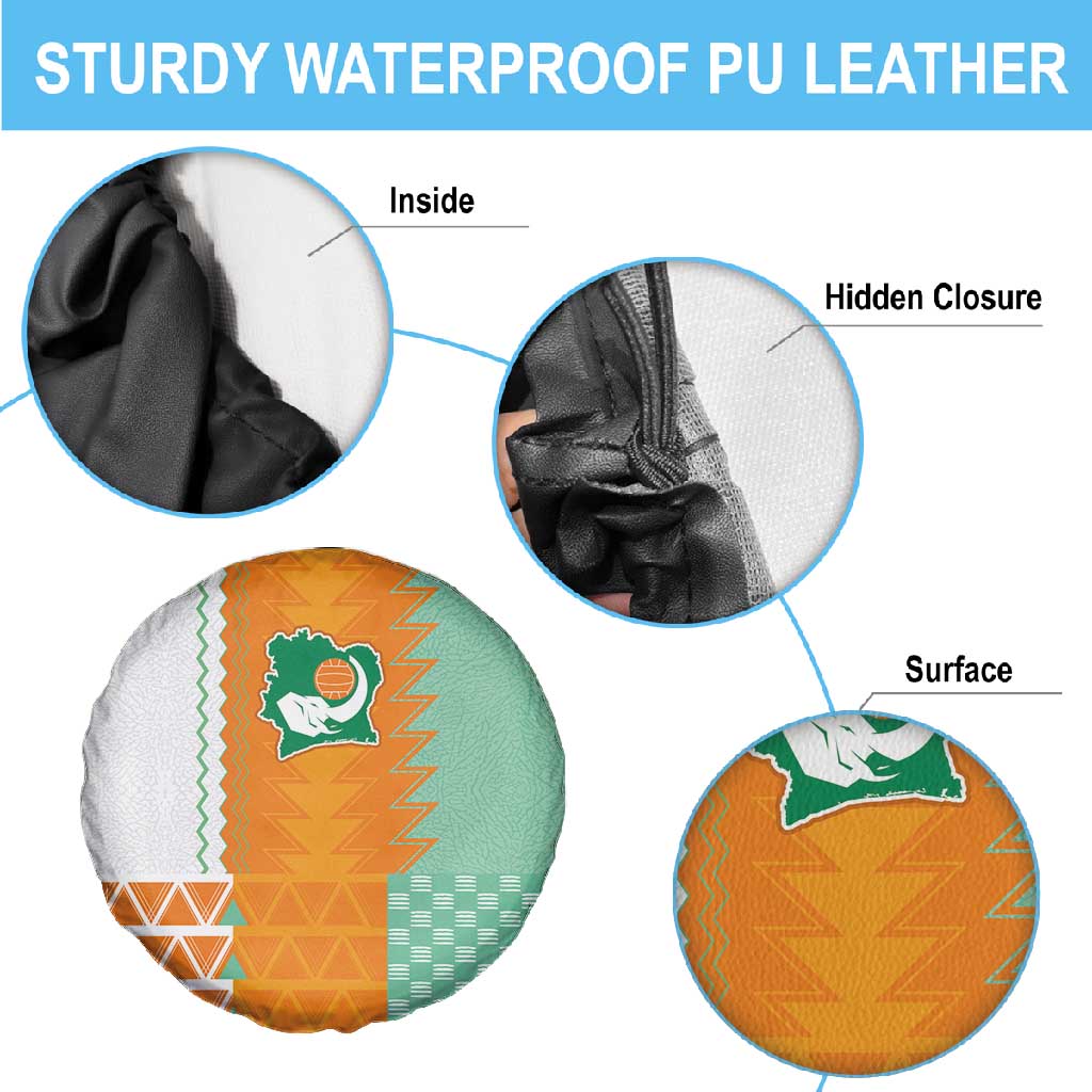 Ivory Coast Football Spare Tire Cover Côte d'Ivoire-Tribal Sporty Style - Wonder Print Shop