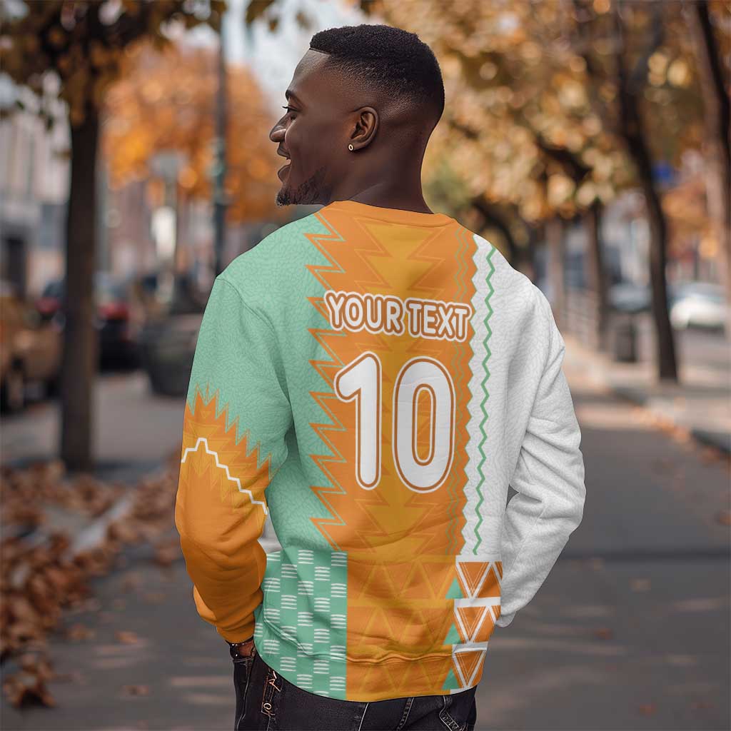 Custom Ivory Coast Football Sweatshirt Côte d'Ivoire-Tribal Sporty Style - Wonder Print Shop