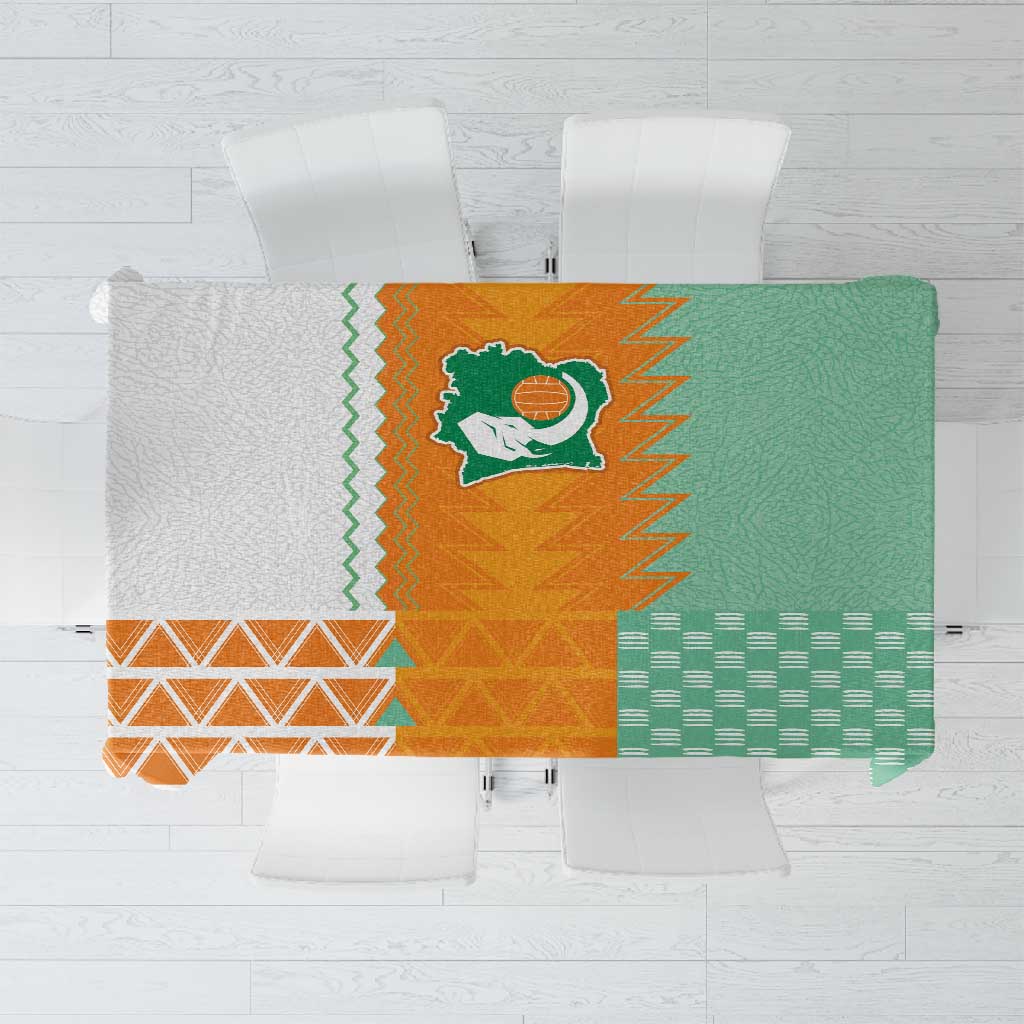 Ivory Coast Football Tablecloth Côte d'Ivoire-Tribal Sporty Style - Wonder Print Shop