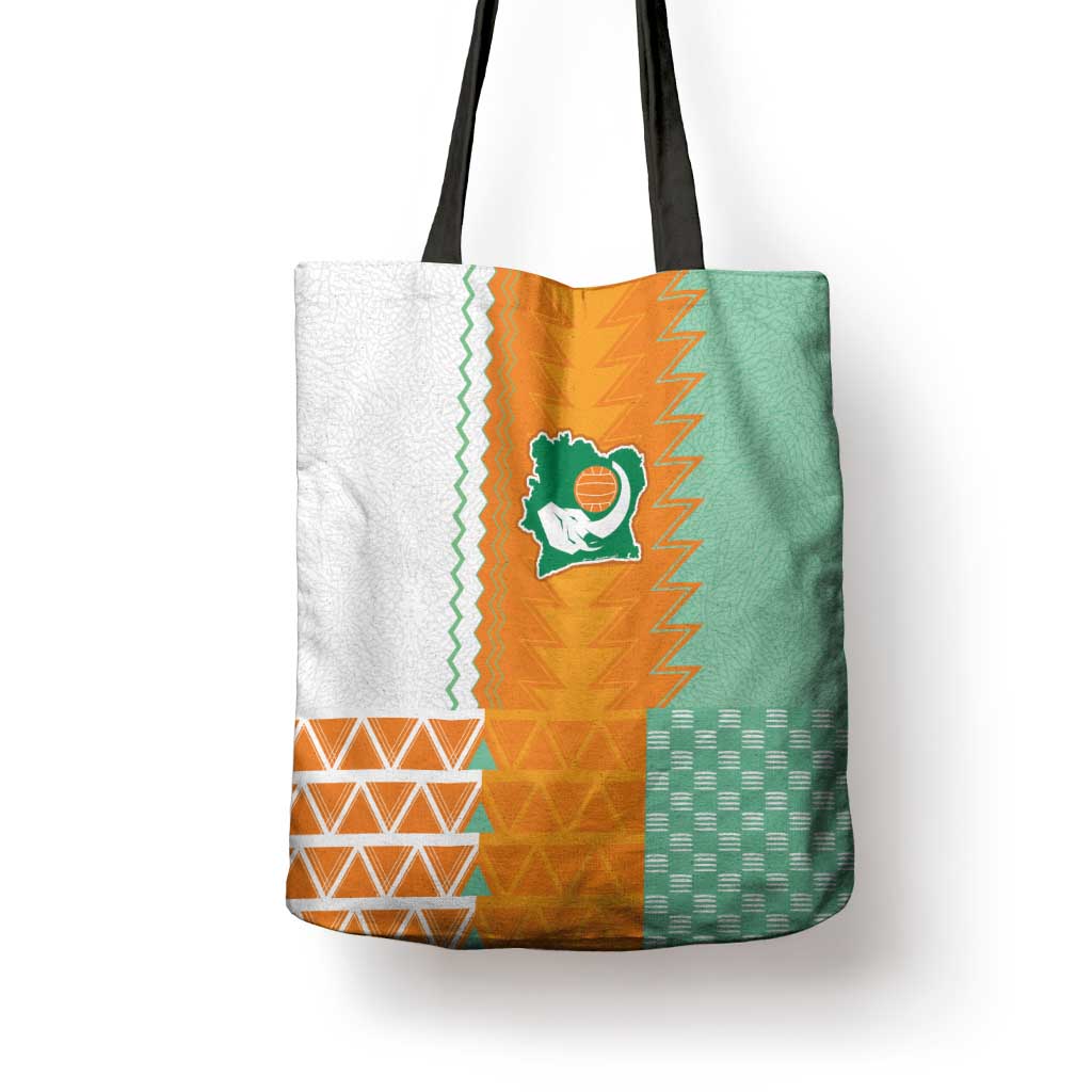 Ivory Coast Football Tote Bag Côte d'Ivoire-Tribal Sporty Style - Wonder Print Shop