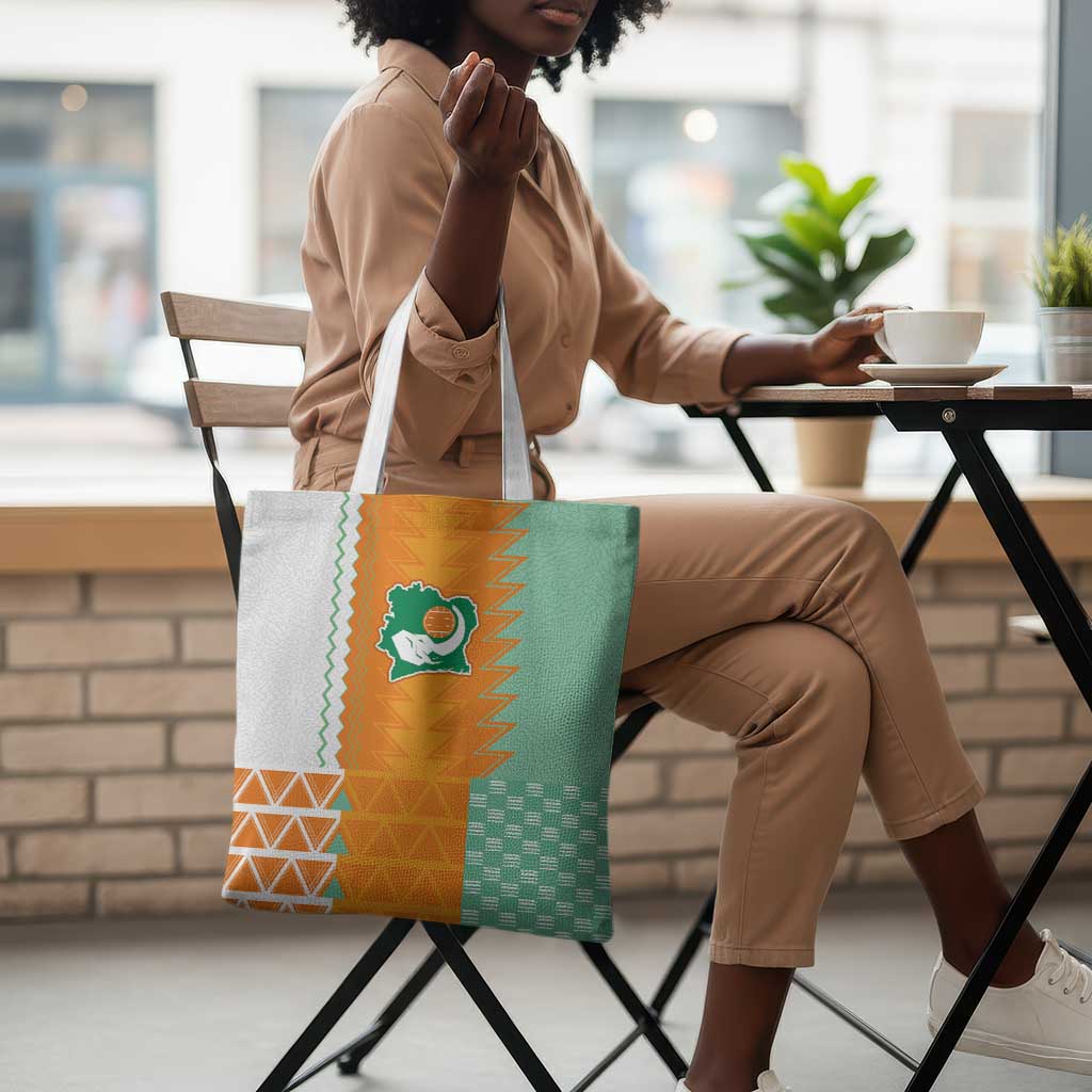 Ivory Coast Football Tote Bag Côte d'Ivoire-Tribal Sporty Style - Wonder Print Shop