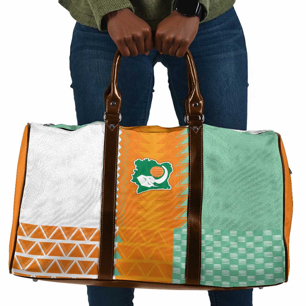 Ivory Coast Football Travel Bag Côte d'Ivoire-Tribal Sporty Style - Wonder Print Shop