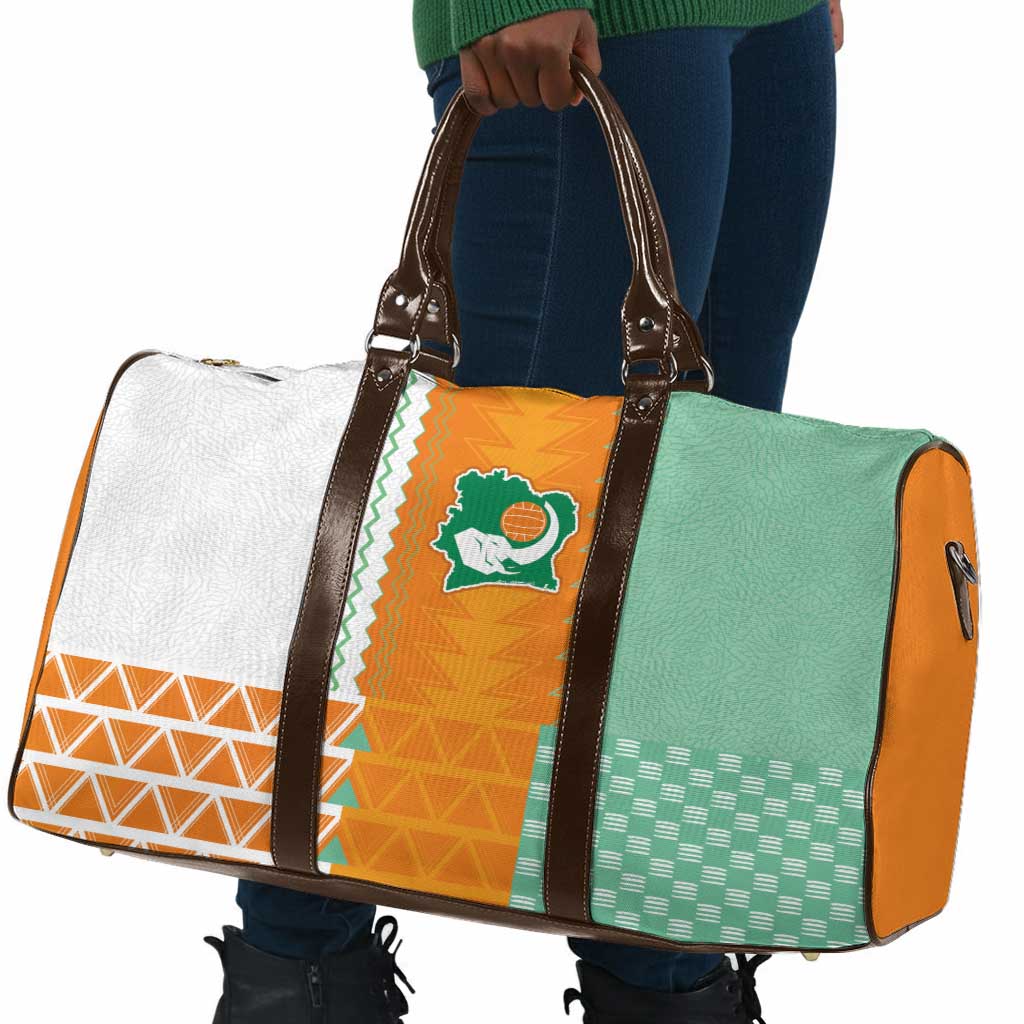 Ivory Coast Football Travel Bag Côte d'Ivoire-Tribal Sporty Style - Wonder Print Shop
