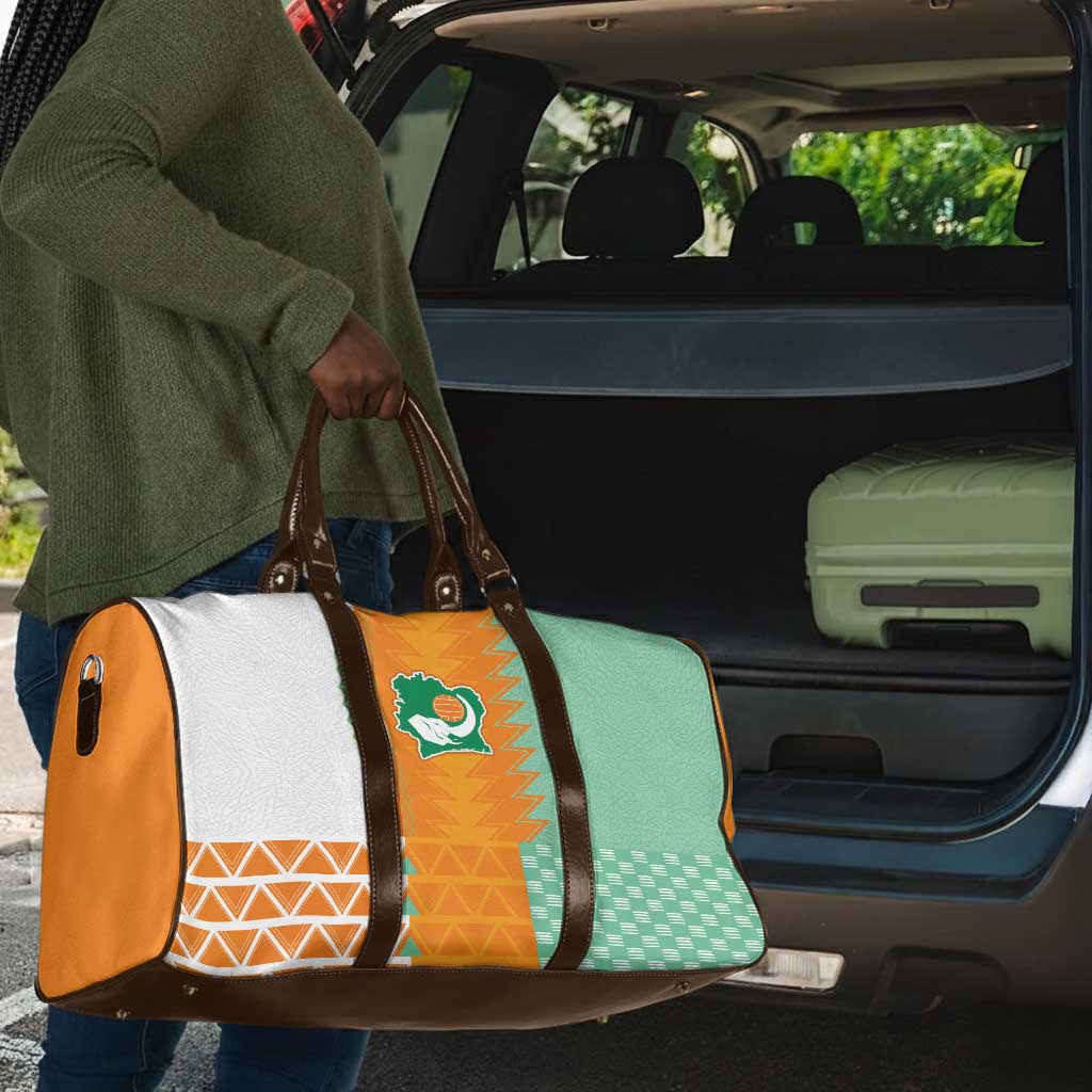 Ivory Coast Football Travel Bag Côte d'Ivoire-Tribal Sporty Style - Wonder Print Shop