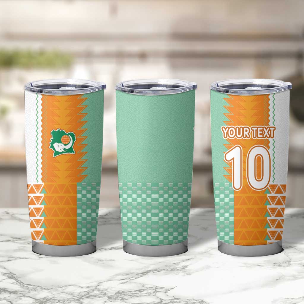 Custom Ivory Coast Football Tumbler Cup Côte d'Ivoire-Tribal Sporty Style - Wonder Print Shop