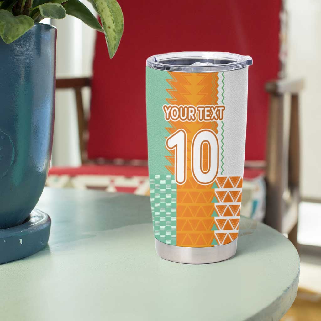 Custom Ivory Coast Football Tumbler Cup Côte d'Ivoire-Tribal Sporty Style - Wonder Print Shop