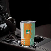 Custom Ivory Coast Football Tumbler Cup Côte d'Ivoire-Tribal Sporty Style - Wonder Print Shop