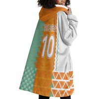 Custom Ivory Coast Football Wearable Blanket Hoodie Côte d'Ivoire-Tribal Sporty Style - Wonder Print Shop