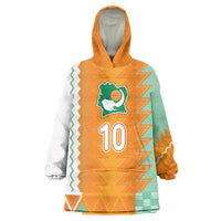 Custom Ivory Coast Football Wearable Blanket Hoodie Côte d'Ivoire-Tribal Sporty Style - Wonder Print Shop