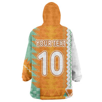 Custom Ivory Coast Football Wearable Blanket Hoodie Côte d'Ivoire-Tribal Sporty Style - Wonder Print Shop