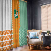 Ivory Coast Football Window Curtain Côte d'Ivoire-Tribal Sporty Style - Wonder Print Shop