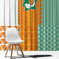 Ivory Coast Football Window Curtain Côte d'Ivoire-Tribal Sporty Style - Wonder Print Shop