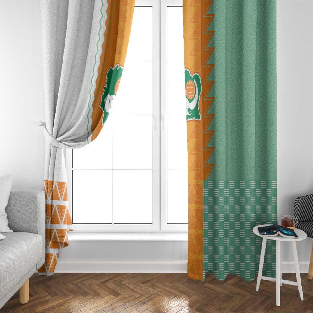 Ivory Coast Football Window Curtain Côte d'Ivoire-Tribal Sporty Style - Wonder Print Shop