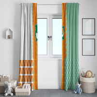 Ivory Coast Football Window Curtain Côte d'Ivoire-Tribal Sporty Style - Wonder Print Shop