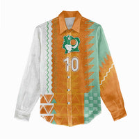 Custom Ivory Coast Football Women Casual Shirt Côte d'Ivoire-Tribal Sporty Style - Wonder Print Shop