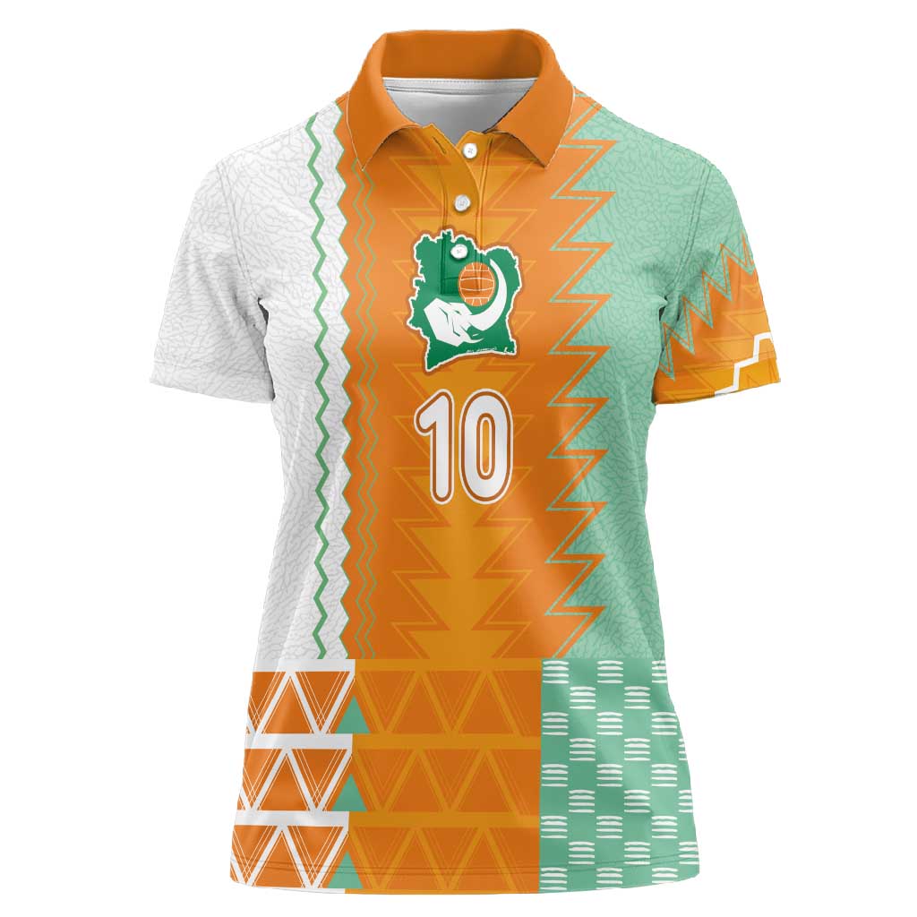 Custom Ivory Coast Football Women Polo Shirt Côte d'Ivoire-Tribal Sporty Style - Wonder Print Shop