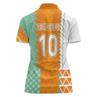 Custom Ivory Coast Football Women Polo Shirt Côte d'Ivoire-Tribal Sporty Style - Wonder Print Shop
