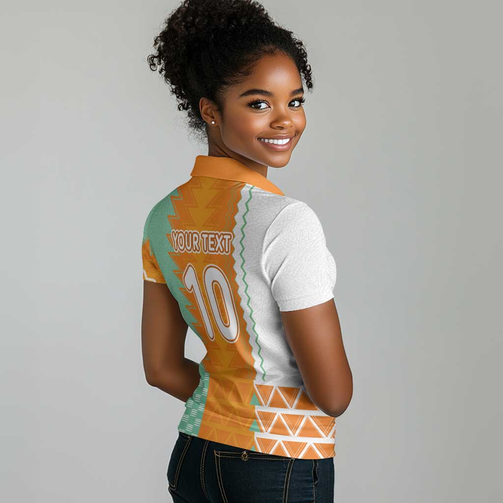 Custom Ivory Coast Football Women Polo Shirt Côte d'Ivoire-Tribal Sporty Style - Wonder Print Shop