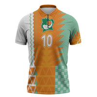 Custom Ivory Coast Football Zipper Polo Shirt Côte d'Ivoire-Tribal Sporty Style - Wonder Print Shop