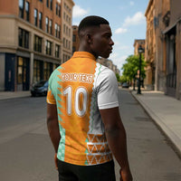 Custom Ivory Coast Football Zipper Polo Shirt Côte d'Ivoire-Tribal Sporty Style - Wonder Print Shop