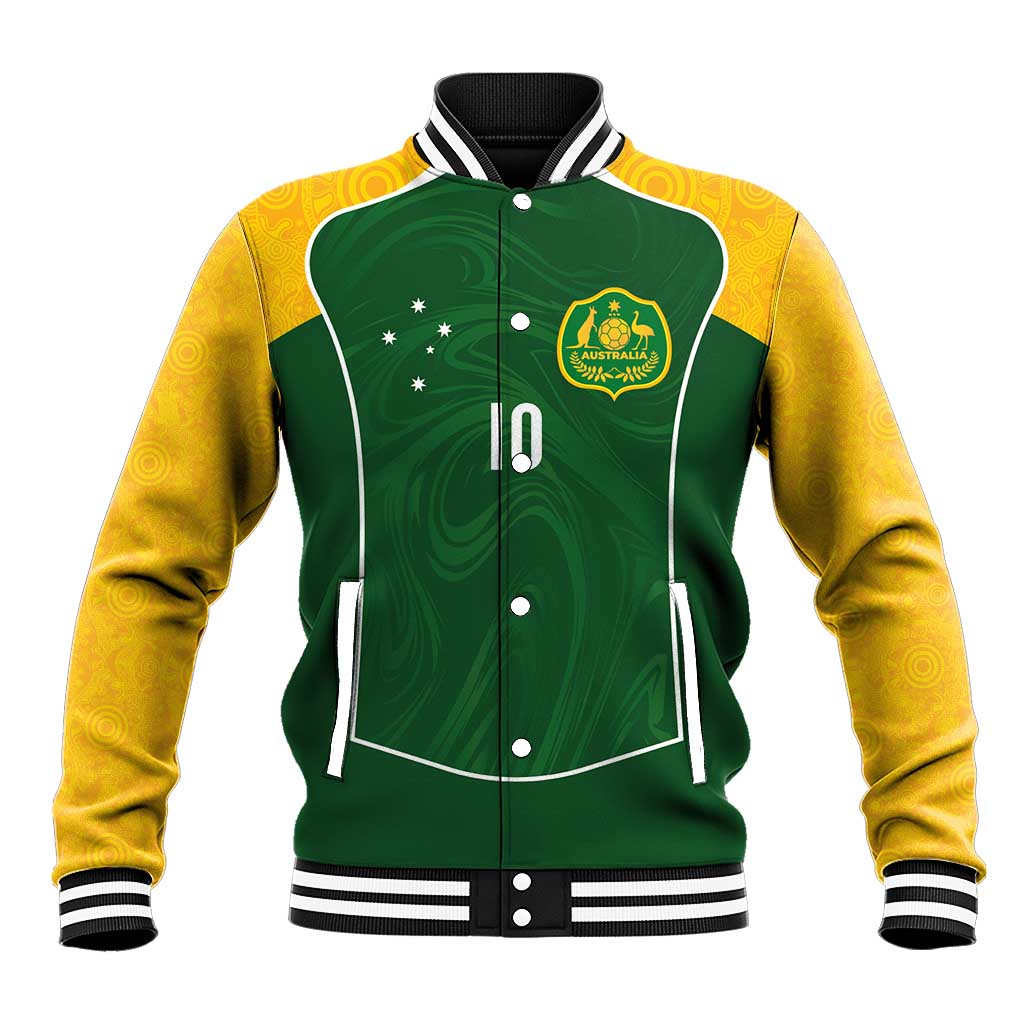 Custom Australia Football Baseball Jacket Aboriginal Pattern Sporty Style-Green Color - Wonder Print Shop