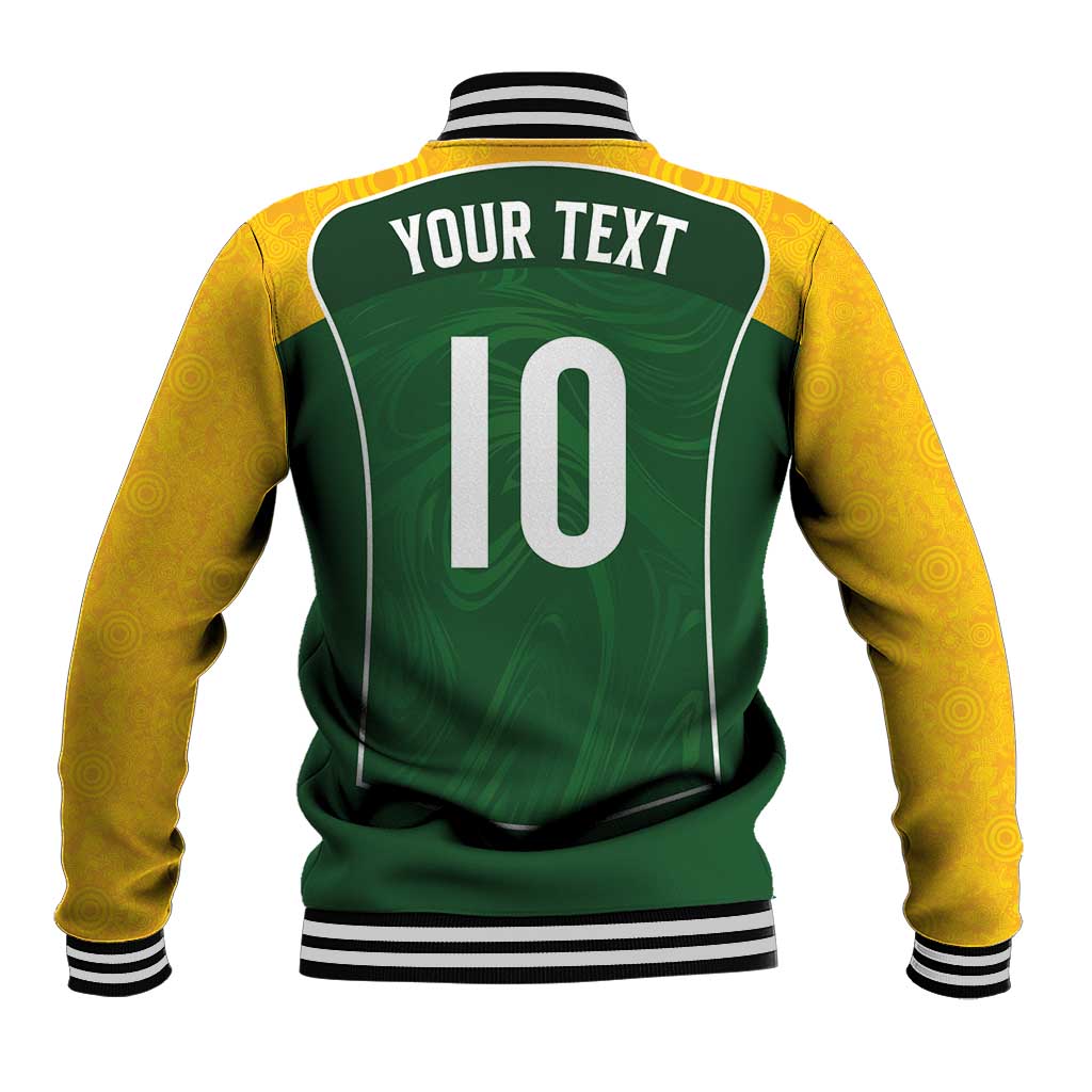 Custom Australia Football Baseball Jacket Aboriginal Pattern Sporty Style-Green Color - Wonder Print Shop