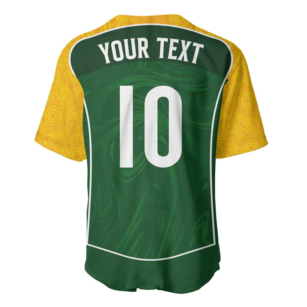 Custom Australia Football Baseball Jersey Aboriginal Pattern Sporty Style-Green Color - Wonder Print Shop