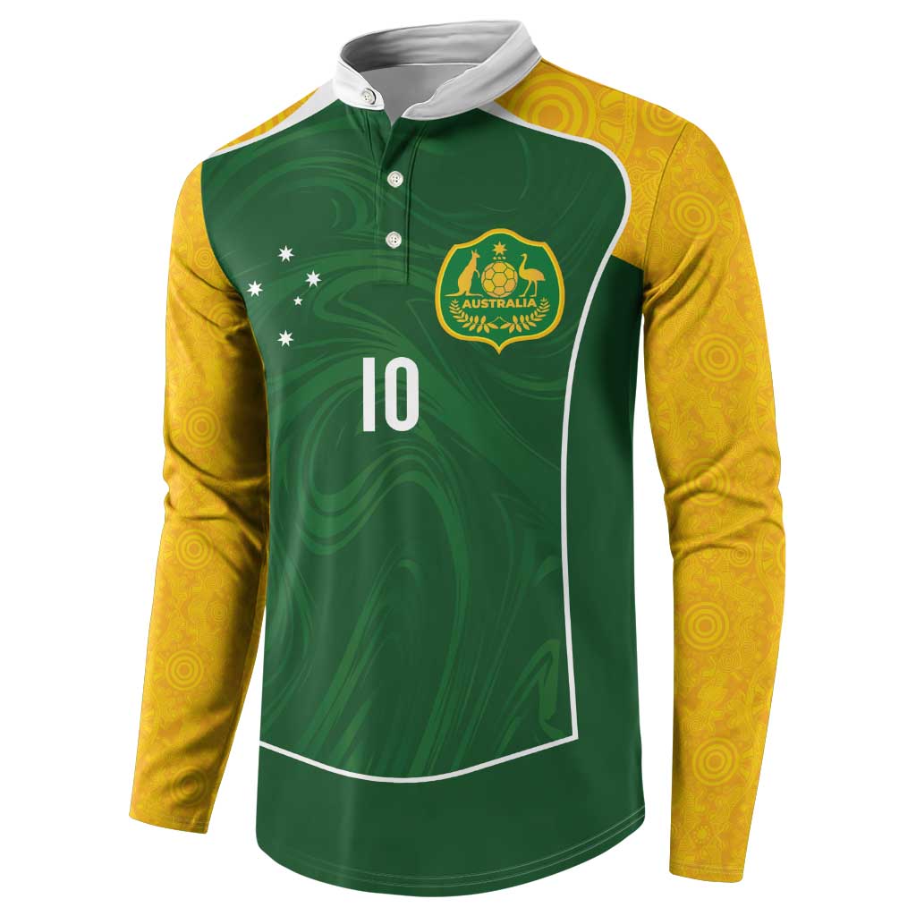Custom Australia Football Button Sweatshirt Aboriginal Pattern Sporty Style-Green Color - Wonder Print Shop