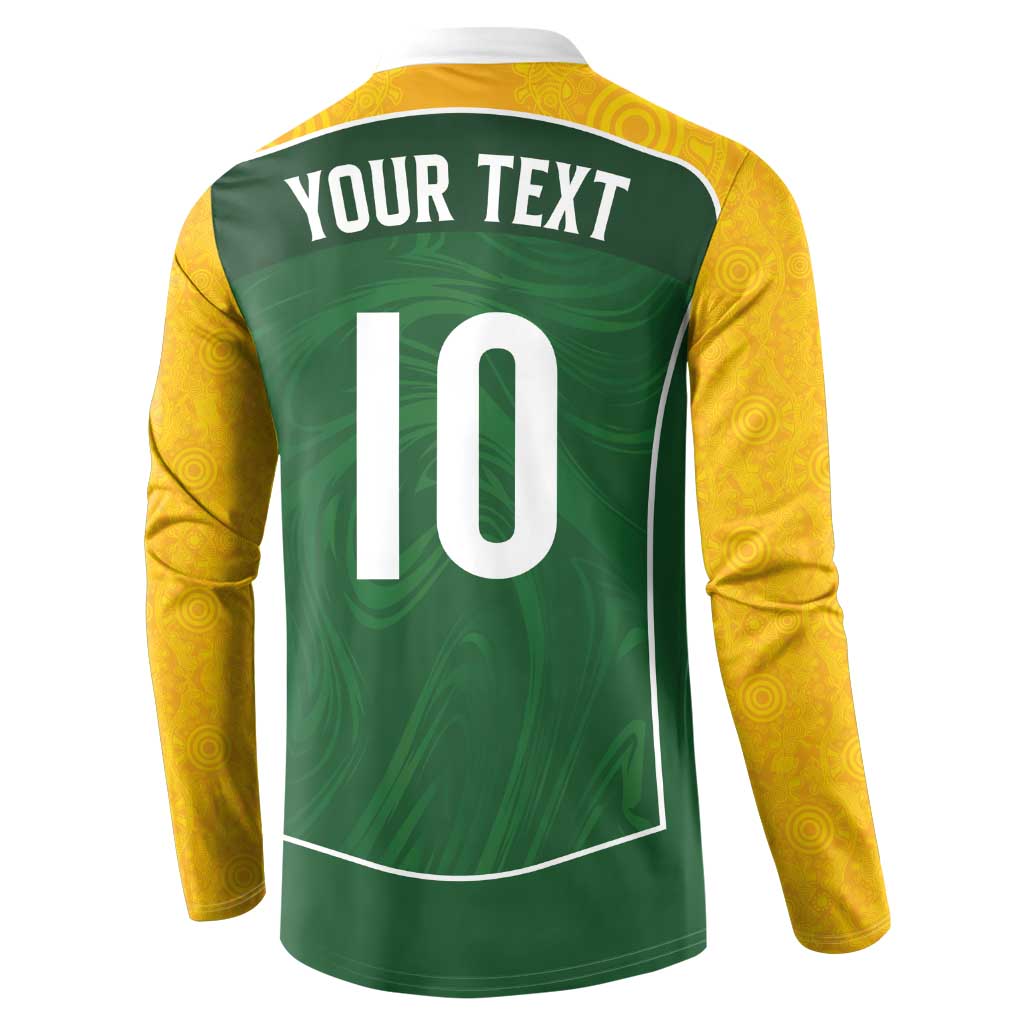 Custom Australia Football Button Sweatshirt Aboriginal Pattern Sporty Style-Green Color - Wonder Print Shop