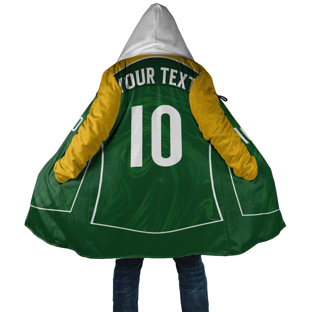 Custom Australia Football Cloak Aboriginal Pattern Sporty Style-Green Color - Wonder Print Shop