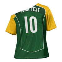 Custom Australia Football Cross Shoulder Shirt Aboriginal Pattern Sporty Style-Green Color - Wonder Print Shop