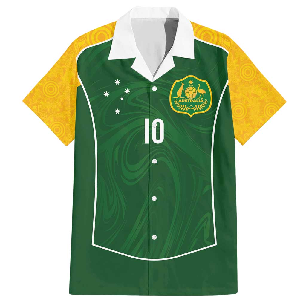 Custom Australia Football Hawaiian Shirt Aboriginal Pattern Sporty Style-Green Color - Wonder Print Shop