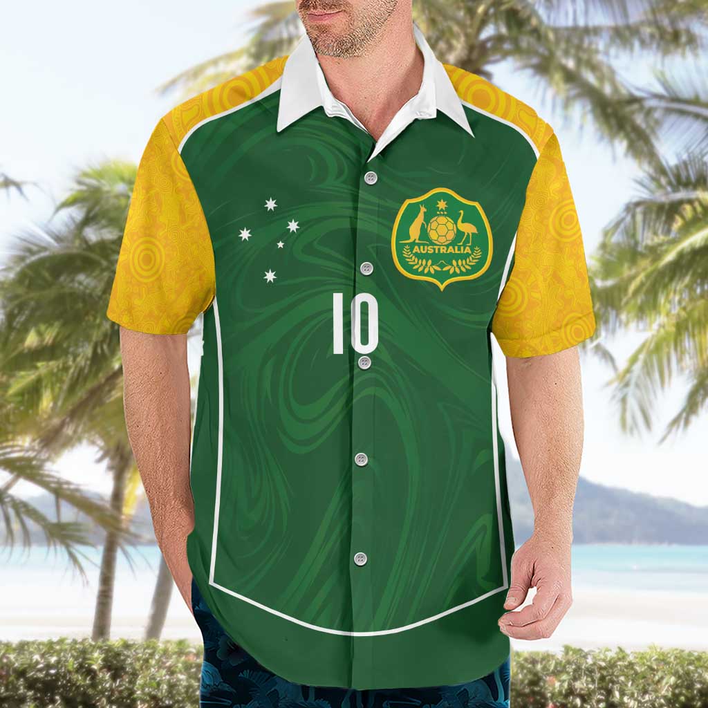 Custom Australia Football Hawaiian Shirt Aboriginal Pattern Sporty Style-Green Color - Wonder Print Shop
