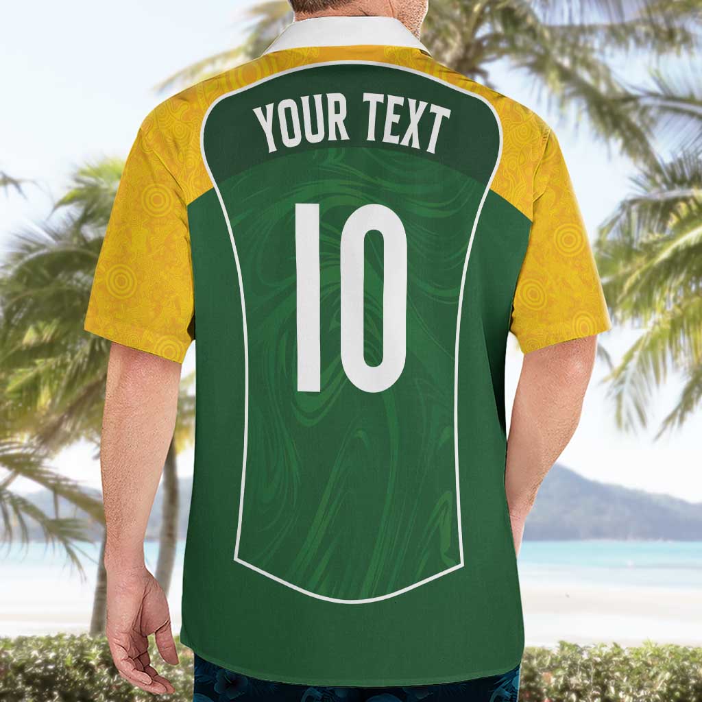 Custom Australia Football Hawaiian Shirt Aboriginal Pattern Sporty Style-Green Color - Wonder Print Shop