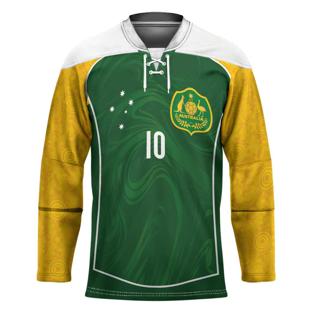 Custom Australia Football Hockey Jersey Aboriginal Pattern Sporty Style-Green Color - Wonder Print Shop