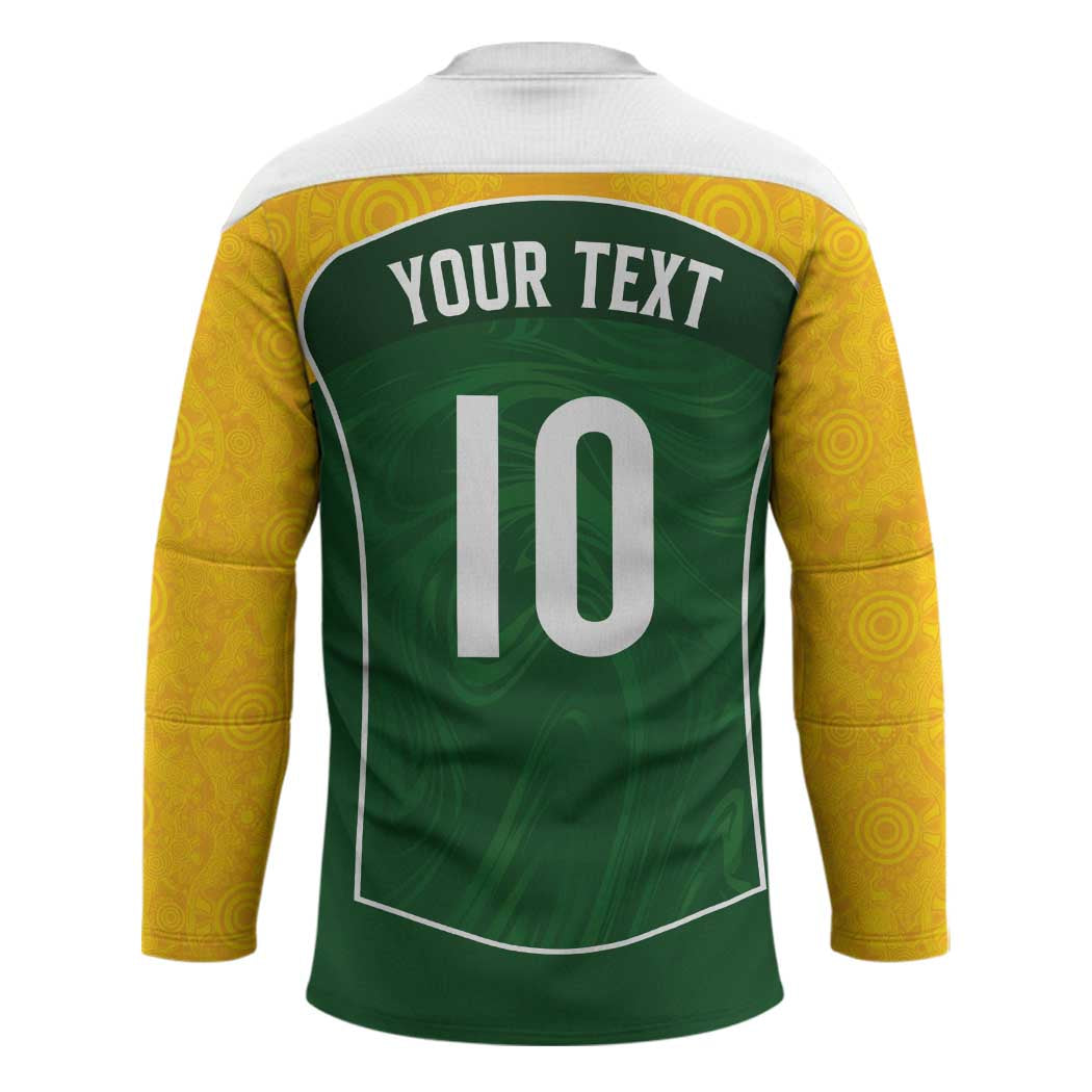Custom Australia Football Hockey Jersey Aboriginal Pattern Sporty Style-Green Color - Wonder Print Shop