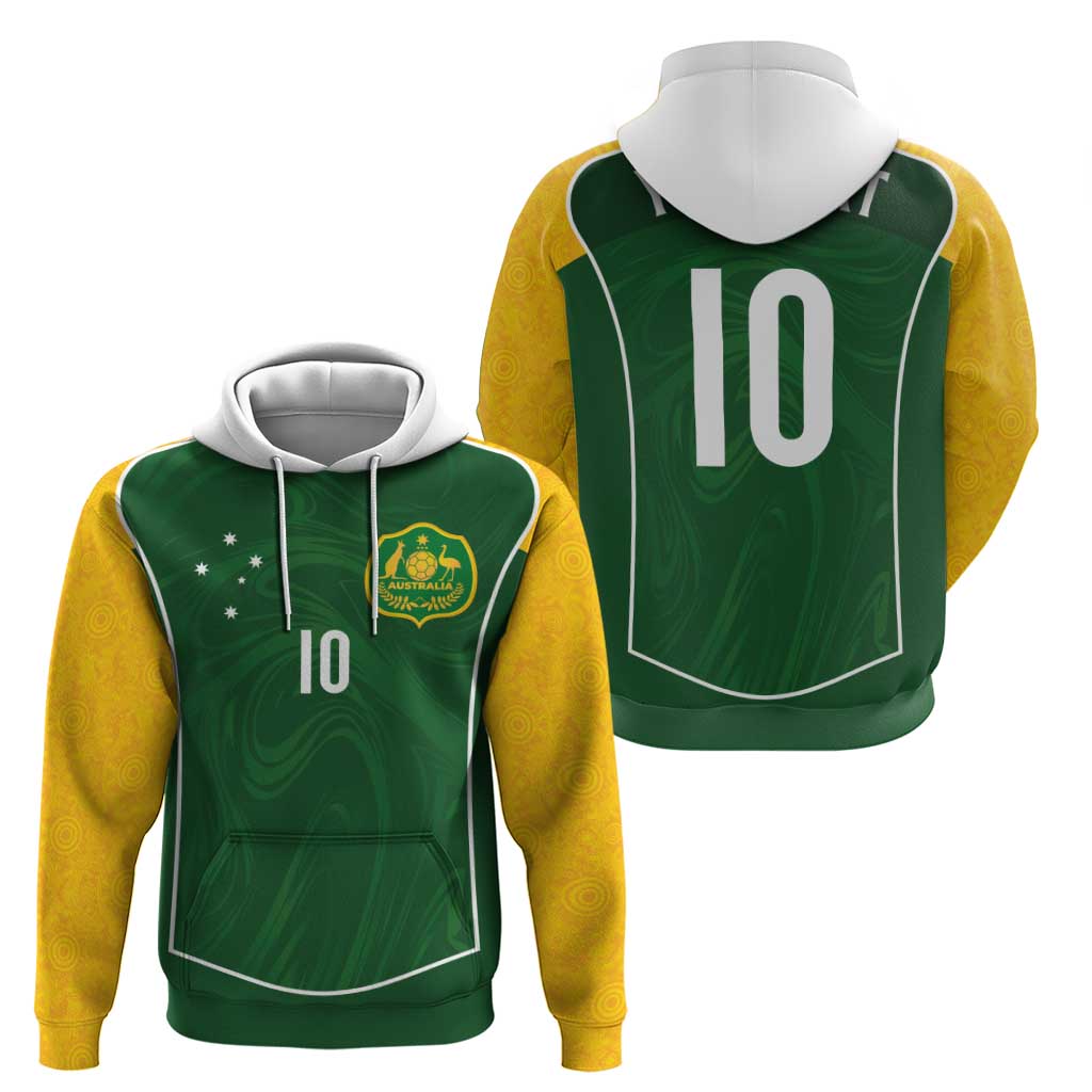 Custom Australia Football Hoodie Aboriginal Pattern Sporty Style-Green Color - Wonder Print Shop